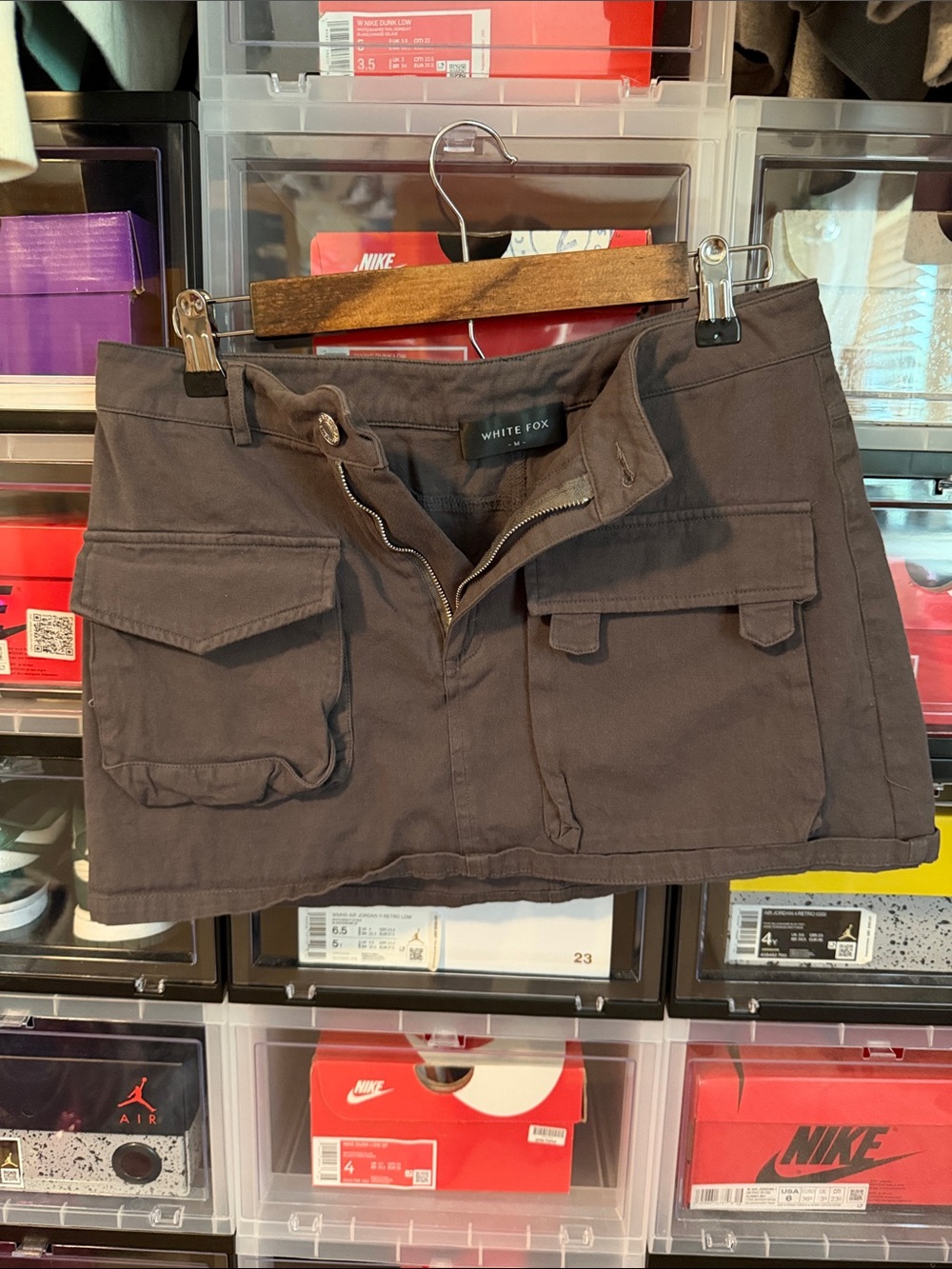 Women’s Cargo Mini Shirt in Dark Brown